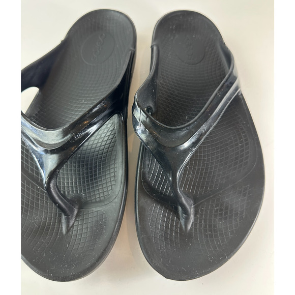 OOFOS OOlala Lightweight Comfort Thongs Flip Flop Sandals Black Women's Size 10 - Picture 5 of 15